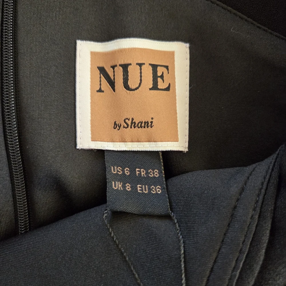 Nue By Shani Black Asymmetrical Sheath Mini Dress Size 6 NWT $290 Embelished - Picture 8 of 13